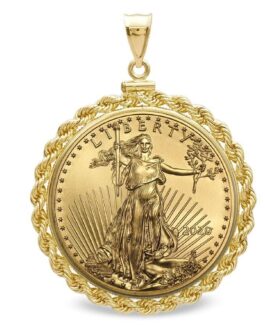 2020 1 oz Gold Eagle Pendant (Rope-ScrewTop Bezel)