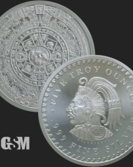 5 oz Aztec Calendar Silver Round