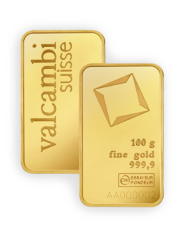 100 Gram Valcambi Gold Bar