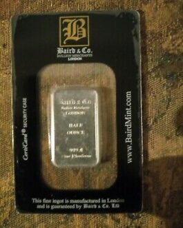 1/2 Troy oz .999 Fine Rhodium Bar